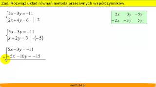 Rozwiąż układ równań metodą przeciwnych współczynników  Matfiz24pl [upl. by Ender]