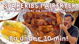 annonce Spareribs med italienskinspireret tilbehør på under 30 min i airfryer🍖🇮🇹 [upl. by Ollehto593]