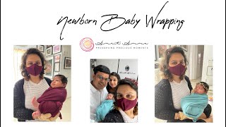 How to Swaddle Baby with a Wrap  Newborn Swaddling  Amrit Ammu Photography [upl. by Bala]