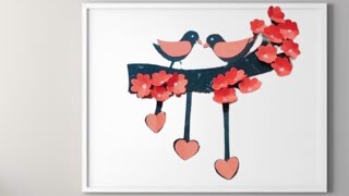 Affordable Love Birds Cardboard Wall Hanging StepbyStep Guide [upl. by Mira]