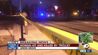 Woman hit and killed by trolley [upl. by Bronk]