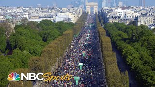 Paris Marathon 2021 Mens and Womens elite finishes  EXTENDED HIGHLIGHTS  NBC Sports [upl. by Shiri599]