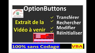 VBA OptionButtonsExtrait Transférer Rechercher ModifierSans Codage 102VbaWriterch [upl. by Huey]