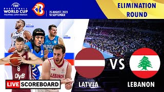 Latvia vs Lebanon  FIBA 2023 Mens Basketball World Cup LIVE Scoreboard [upl. by Aihsekal]