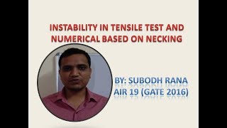 INSTABILITY IN TENSILE TEST AND NUMERICAL BASED ON NECKING [upl. by Niala809]