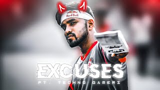 TECHNO GAMERZ  EXCUSES EDIT 🔥😈  Excuses Edit ft Ujjwal Gamer  Sky Boost [upl. by Nired403]