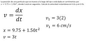 Física  Velocidad instantánea  Ejemplo 5 [upl. by Pheni367]