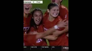 Texas women’s soccer takes down Arkansas in double overtime with this sweet shot sec [upl. by Hux]