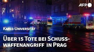 Prag Mehr als 15 Tote bei bewaffnetem Angriff an Universität  AFP [upl. by Sedruol]