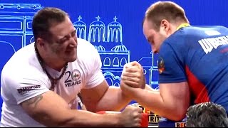 Krasimir Kostadinov vs Ivan Matyushenko at European Armwrestling Championship 2016 [upl. by Aiderfla]