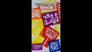 Make your own stencils for art and craft DIY stencil art and craft CreativeCat Handmade [upl. by Gnihc]