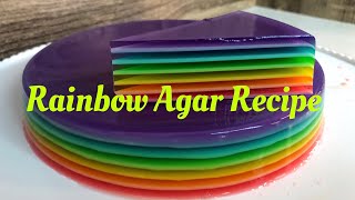 RAINBOW AGAR JELLY RECIPE  AGAR AGAR PELANGI [upl. by Yroggerg]