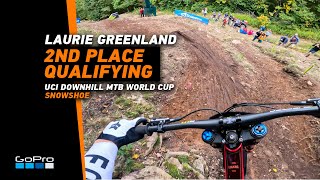 GoPro Laurie Greenland  2nd Place Qualifying Run in Snowshoe  2023 UCI Downhill MTB World Cup [upl. by Kotick761]