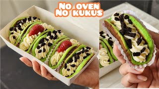 No oven  no kukus satu telur aja modal teflon bisa buat cake lipat kekinian korean pancake [upl. by Arnon]