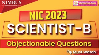 NIC 2023 ScientistB Exam Objectionable Questions  NIC 2023 ScientistB Objection Question nimbus [upl. by Lenahs]