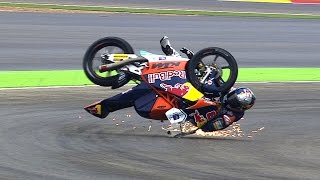 Moto3™ 2014 Biggest crashes [upl. by Nnylatsyrc]