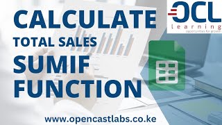 Calculating Total Sales using SUMIF Function [upl. by Eartha17]