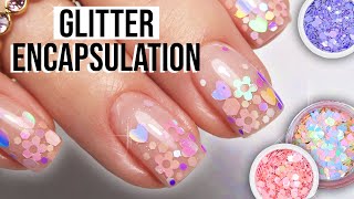 Encapsulating Chunky Glitter On Short Nails ✨  Watch Me Work Nails [upl. by Adnola]