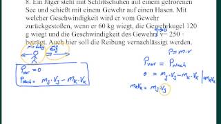 Physik Klausuraufgabe Impulserhaltung  Rückstoss [upl. by Iznik]