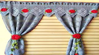 Cortinas tejidas a crochet para ventanas y puertas ❤️ [upl. by Auof]