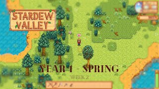 Stardew Valley Gameplay  No Commentary  Year 1  Spring Week 2 [upl. by Atikal]