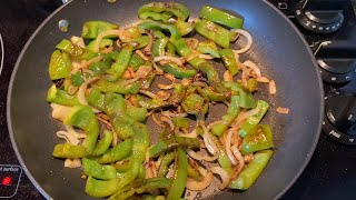 Sauteed Peppers And Onions Recipe  How To Cook Bell Peppers And Onions On A Frying Pan [upl. by Seditsira]