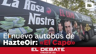 HazteOir presenta su nuevo autobús que muestra a Sánchez como el capo mafioso de «La Rosa Nostra» [upl. by Rosa]