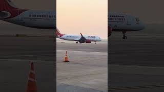 airindia a320 aviation morning view pushback complete aviation [upl. by Terrye]