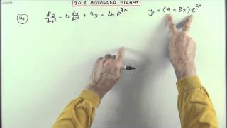 2013 SQA Advanced Higher Maths no14 Second order differential equation [upl. by Annaik670]