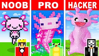 NOOB vs PRO REAL LIFE AXOLOTL HOUSE Build Challenge in Minecraft [upl. by Opportuna904]