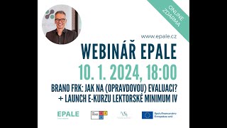 Webinář EPALE  Jak na opravdovou evaluaci  Brano Frk [upl. by Eserahc]