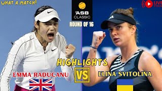 Emma Raducanu vs Elina Svitolina  ASB Classic Tennis 2024 Round of 16  Highlights [upl. by Millur163]