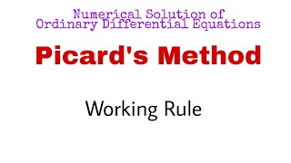 26 Picards Method  Working Rule  Complete Concept [upl. by Glennie]