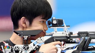 China strikes gold in mixed team air rifle for first medal of the 2024 Paris Olympics  NBC Sports [upl. by Schulze]