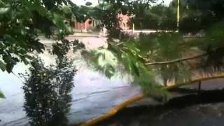 Ridgewood High School football field SUBMERGED by Hurricane Irene New Jersey [upl. by Ainnat]