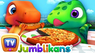 The Yummy Pizza Fractions Song with Jumblikans Dinosaurs  ChuChuTV Toddler Learning Videos [upl. by Claire177]