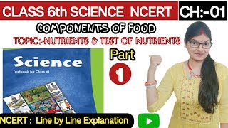 NCERT CLASS 6 SCIENCE CH1 COMPONENTS OF FOOD PART1NUTRIENTS TEST OF STARCH FAT PROTEIN [upl. by Oreves]