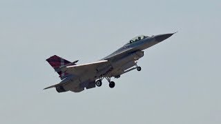 General Dynamics F16A Fighting Falcon Danish Air Force flying Display RNAS Yeovilton Air Day 2018 [upl. by Guimond911]