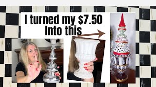 How To DIY A Mackenzie Childs Inspired Topiary  Finial  Inspired Home Decor  Easy DIY [upl. by Selrahc]