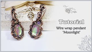 Beginners wire wrap pendant  Moonlight [upl. by Anuait391]