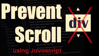 Preventing page scroll using JavaScript [upl. by Lagiba]