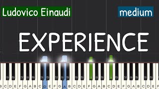 Ludovico Einaudi  Experience Piano Tutorial  Medium [upl. by Acul]