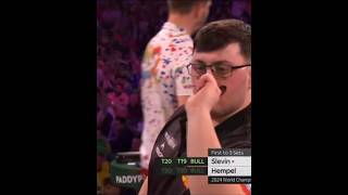 Dylan Slevin 167 finish against Florian Hempel 202324 Paddy Power World Darts Championship shorts [upl. by Ignacio]