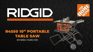 RIDGID R4550 10” Pro Jobsite Table Saw and Folding Stand [upl. by Geier]