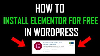 How to install Elementor in Wordpress 2024 [upl. by Whorton]