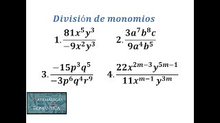 División de monomios  Con exponentes literales [upl. by Aser]