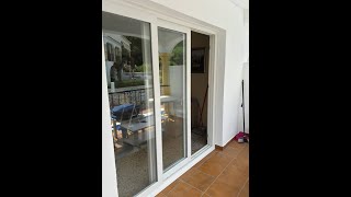 Rehau Three Track Three Pane Sliding uPVC Patio Doors Geneva Windows Demo Ventanas Rehau Malaga [upl. by Lanti]