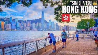 Hong Kong — Tsim Sha Tsui Walking Tour【4K HDR】 Walking by Hong Kongs Famous Skyline [upl. by Mathe]