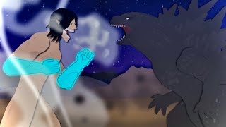 Godzillasaurus vs Eren Yeager  Godzilla Minus One vs Attack on Titan  StickNodes Animation [upl. by Leiad]