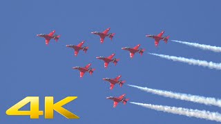 4K  British Red Arrows air display at Payerne Air Show Air14 [upl. by Uase]